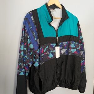 Vintage Geometric Windbreaker Jacket